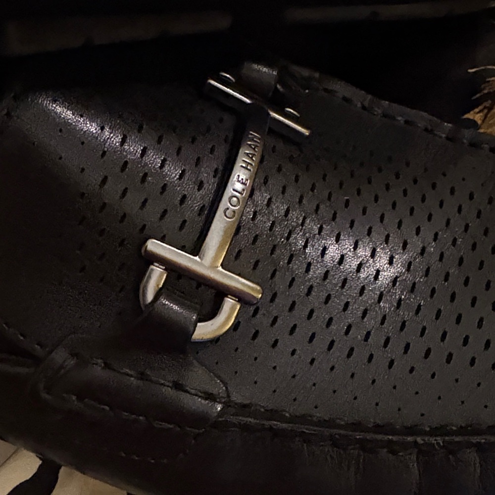 Cole Haan Black Leather Loafers for Men